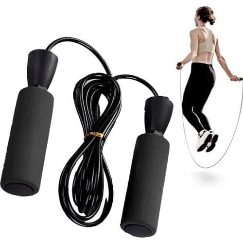 Unisex Adjustable Tangle-Free Fast Speed Jumping Wire Rope Sponge Skip Rope Skipping Cord Home Gym Sport Fitness Tool