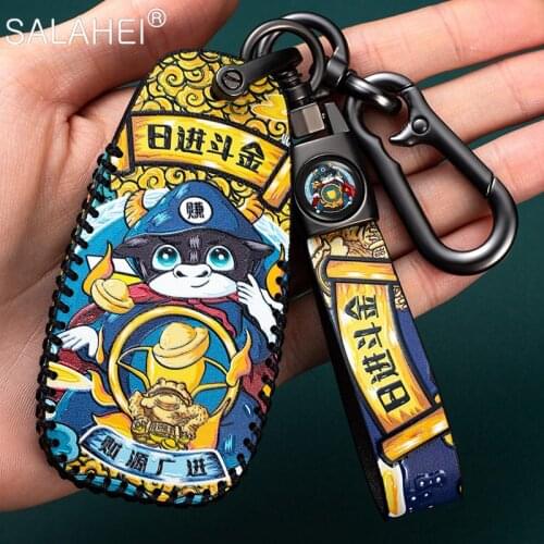 Luxury Leather Car Remote Key Case Cover For Changan CS35 CS55 CS75 PLUS CS85 COUPE CS95 2019-2020 Auto Shell Holder Accessories