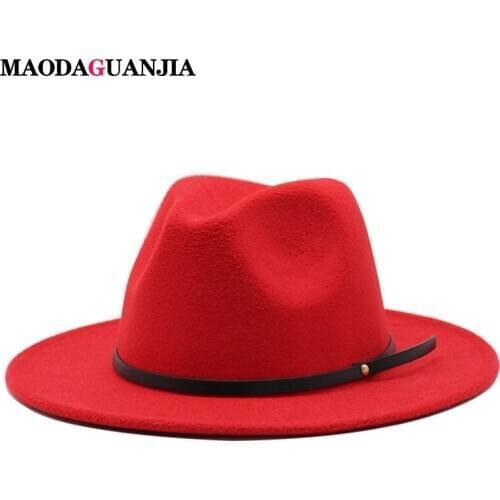 New Superior Quality Imitation Woolen Women Men Ladies Fedoras Top Jazz Hat European American Round Caps Bowler Hats 2020