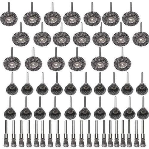 Steel Rotary Brush for 60Pcs m Shank Wire Wheel Brush Mini Drill Rotary Tool for Metal Rust Polishing