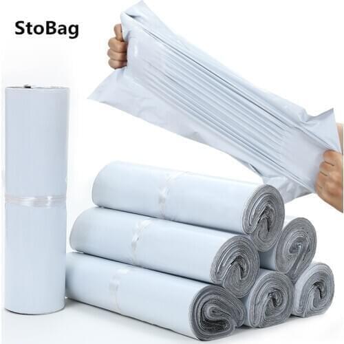 StoBag White Express Bag Self Adhesive Sealing Travel Clothes Storage Packing Waterproof Mailing Envelope PE Plastic