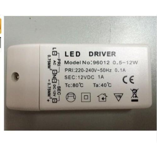 Led transformer Driver adapter 12vdc output 6w 12w 18w plastic cover 220v to 12v for led strip mr11 mr16 12v DC