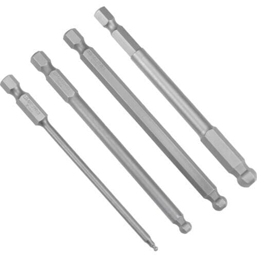 Uxcell 1Pcs Ball End Hex Bits 1/4 Inch Hex Shank 3.9 Inch Magnetic H2 Head Screwdriver Bit for Screwdriver Drill Air etc