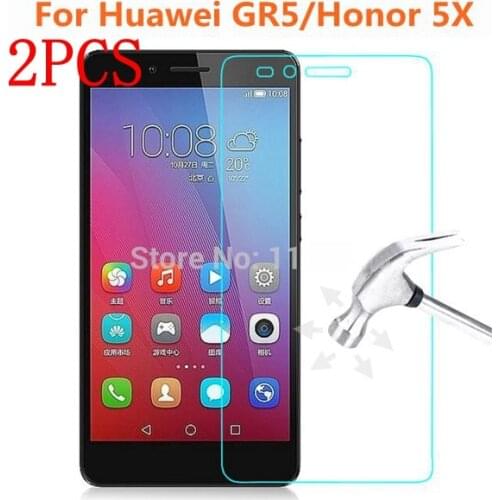2PCS Original Tempered Glass For Huawei GR5 Screen Protector Thoughed protective film For Honor 5X Play 5X glass