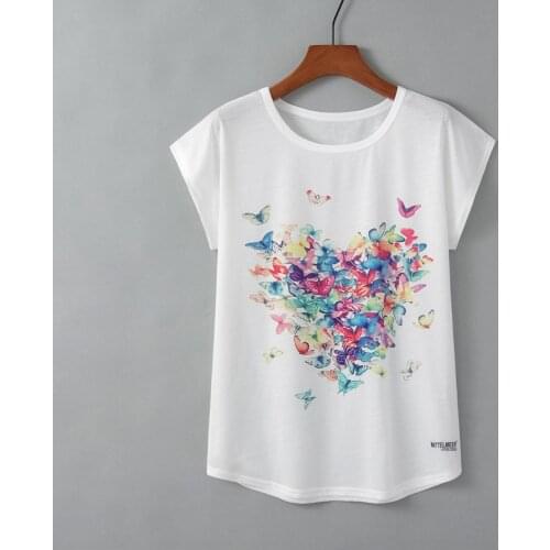 Women Casual Printing Short Sleeve O-Neck Tops Tee T-Shirt Blouse Tops