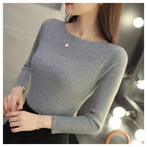 Women Sweater 2021 Fall Winter Casual Long Sleeve Knitted Sweater Woman Pullovers Sweaters Korean Style Slim White Pull Knitwear