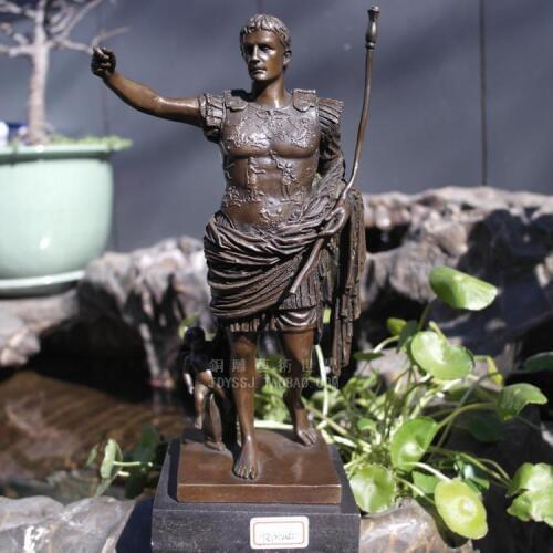 Famous Rome Empire bronze sculpture statue of Octavius copper crafts ornaments Home Furnishing decoration collection