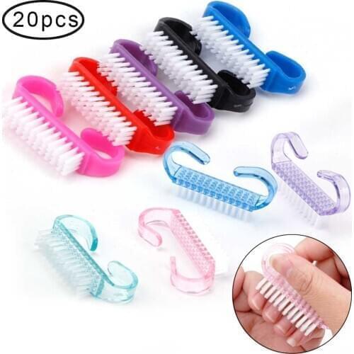 10/20pcs Hot Nail Cleaning Brush Tool File For UV Gel Manicure Soft Remove Dust Small Angle Tools Set Plastic Pedicure Brush