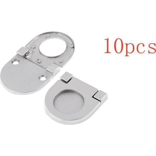 10 Pcs D Shaped 22mm Ring Dia Door Handle Pull Silver Tone for Drawer Closet