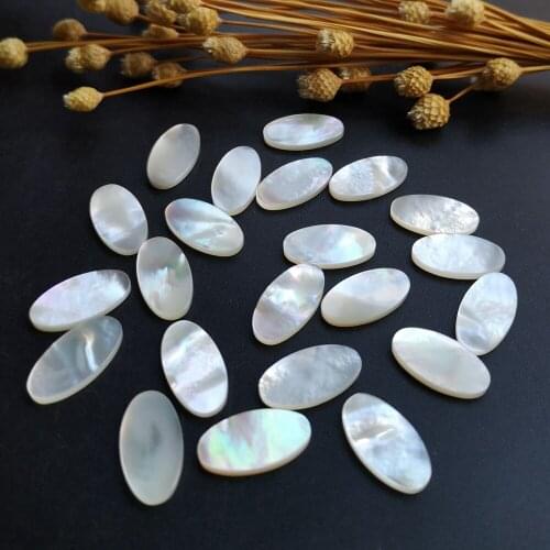 100pcs/lot 8x15mm Natural White Oval Slice Mother of Pearl shell for DIY Jewelry Oval Slice MOP Pearl shell
