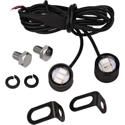 2 Pcs 12v High Brightness Motorcycle Led Strobe Lights Motorcycle Eagle Eye Flash Light Warning Brake Light Lamp Spotlight