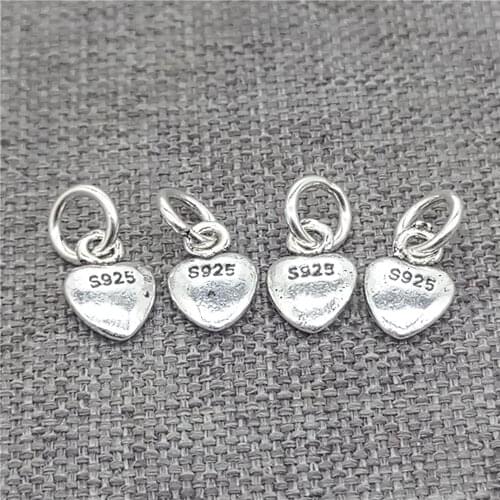 20pcs of 925 Sterling Silver Tiny Love Heart Charms for Bracelet Necklace