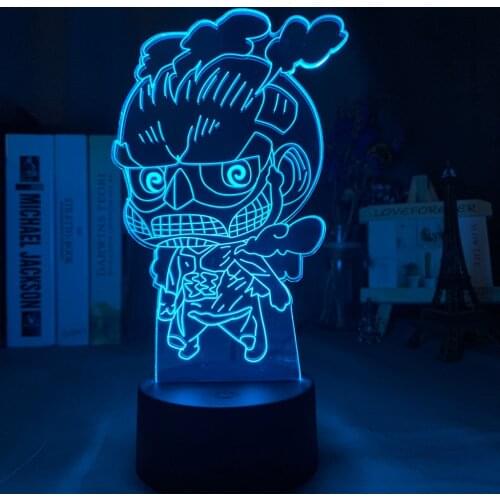 3d Night Light Attack on Titan Figure Nightlight for Child Bedroom Decoration Light Touch Sensor Desk Night Lamp Gift for Kids