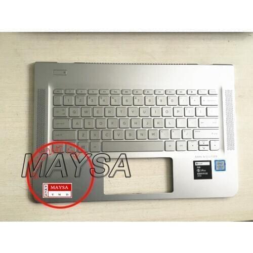 909620-001 For HP ENVY 13-AB Laptop Palmrest With US Layout Backlit keyboard Silver