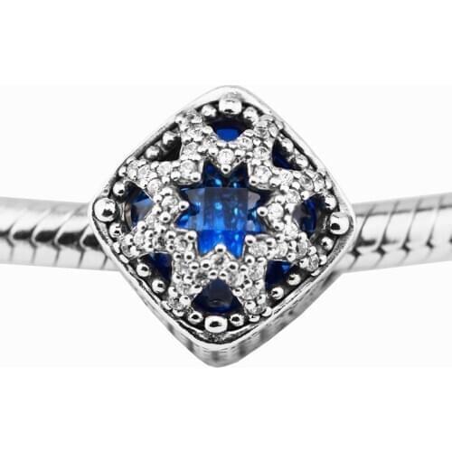 Glacial Beauty Crystal Beads for Silver 925 Original Charms Bracelets Women DIY Clear & Blue CZ Crystal Beads for Jewelry Making
