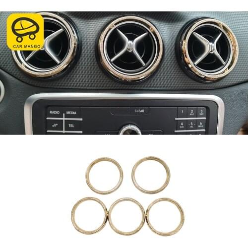 CarMango for Mercedes-Benz GLA-Class X156 CLA C117 Car Rhinestone Air Vent Circle Cover Crystal Frame Sticker Diamond Accessory