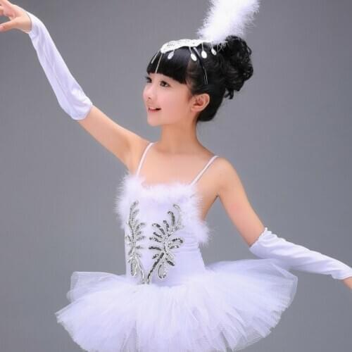 Children Ballerina Dress Kids Ballet Dress Dancewear Dance Dress For Girl Professional White Swan Lake Ballet Tutu Costume Girls