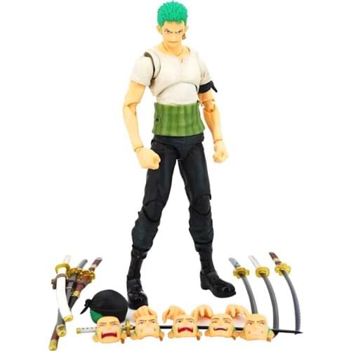 One Piece Action Figure Anime Roronoa Zoro Pvc 18cm Joint Movement Model Collection Toy Exquisite Desktop Decoration Kids Gift