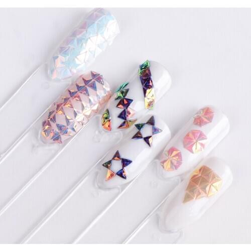 1 Bottle Holographic Sequins Nail Art Laser 3D Triangle Nail Art Glitter Nail Art 3D Decoration Design Charms Nail Decoration