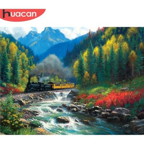 HUACAN 5D DIY Full Diamond Painting Tree Embroidery Pictures Of Rhinestones Landscape River Cross Stitch Kit Home Decor