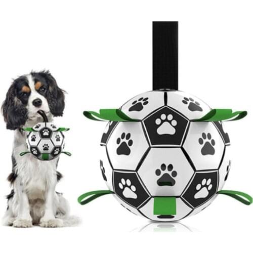 Dog Toy lovely Paw Football Toys For Puppy large Dogs Outdoor training Interactive Pets Bite Chew Ball toys Soccer And Inflator