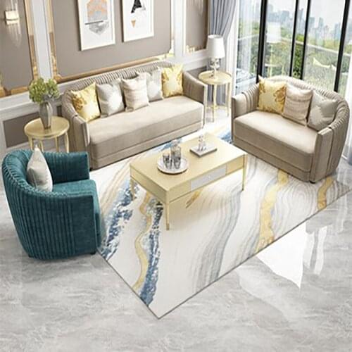 Italian light luxury fabric sofa Italian blue flannel furniture new