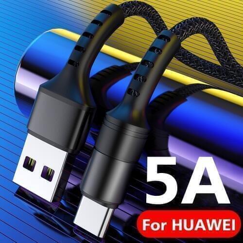 5A USB Type C Cable for Huawei Mate 20 Pro P20 Lite Supercharge USBC Fast Charging Cable Type-C Cable for Huawei P30 Pro