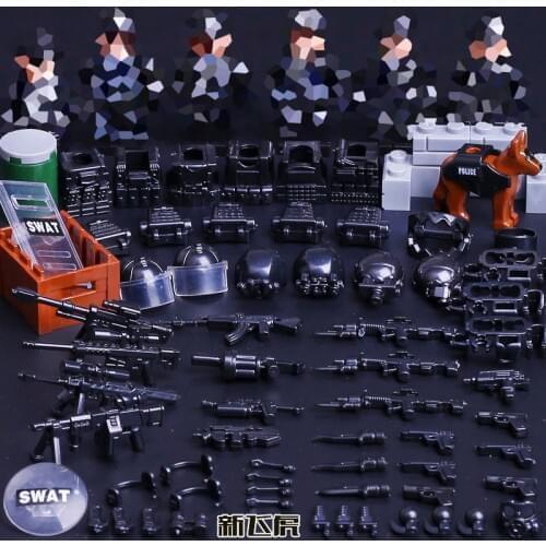 12PCS WW2 Military special forces Modern Soldier Police MOC SWAT City military weapons figures Building Block mini toys