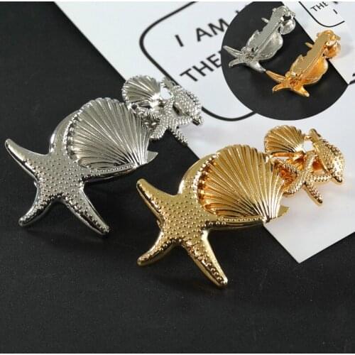 Korea Beach Hair Accessories Metal Gold Color Shell Conch Women Hairpin Hair Clips for Girls Imitiation Pearl Crystal Hair