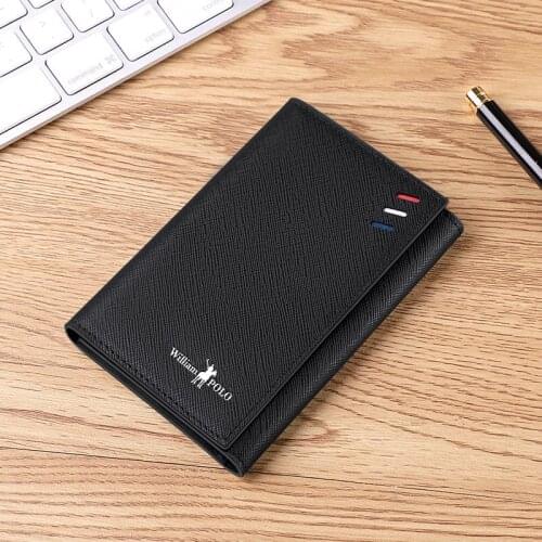 Leather Mens card bag simple light multi-function wallet leisure large capacity card holder