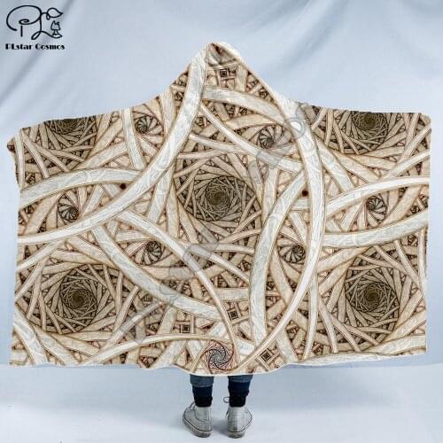 Cool Psychedelic Graffiti Character Hooded Blanket Adult colorful child Sherpa Fleece Wearable Blanket Microfiber Bedding c-021