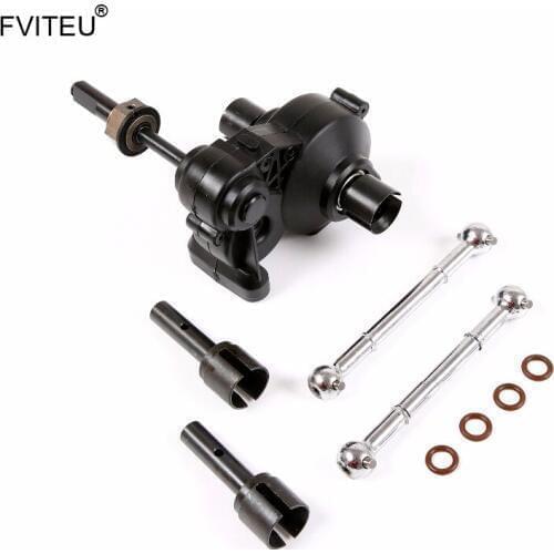 FVITEU Metal Enhanced drive shaft & Dog bone kit with Plastic complete diff gear box for 1/5 hpi rovan baja 5b SS 5sc king motor