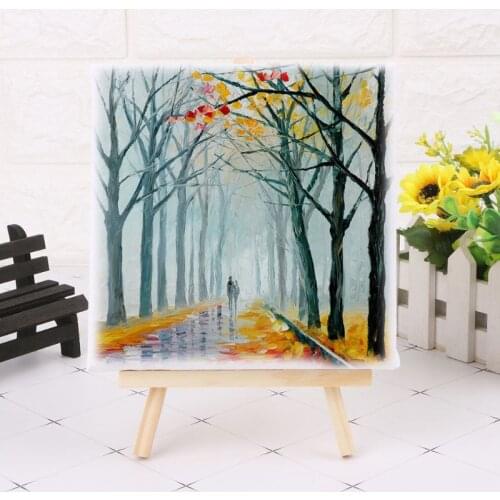 Mini Canvas And Natural Wood Easel Set For Art Painting Drawing Craft Wedding Supply R9UA