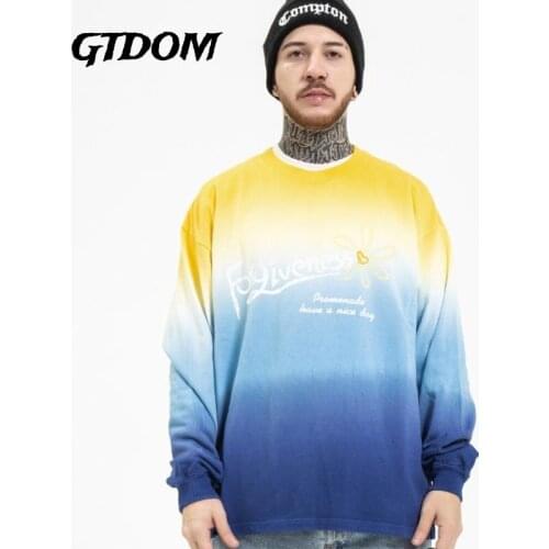 GTDOM Men Autumn Winter 2021 New Sweater Cotton Casual Loose Letter Love Print Long Sleeve O-Neck Fashion Comfortable Clothing