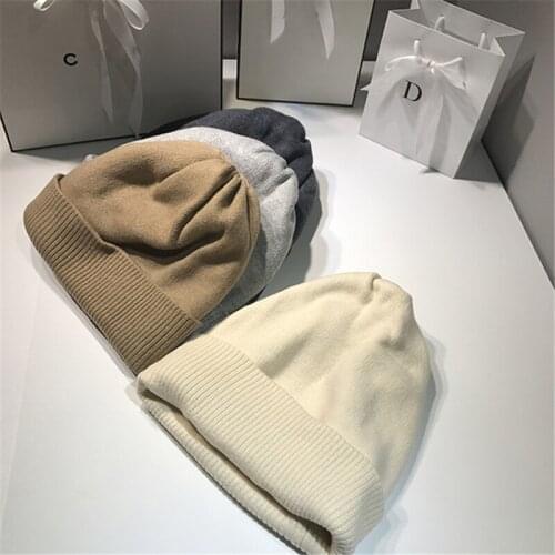 2021 New Womens Beanie Hat warm Autumn Women Wool Knit Beanie Hat Cuff Beanie Watch Cap for Girls Spring Skull Hats for Female