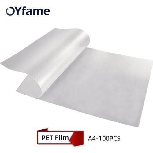OYfame 100PC A4 PET Transfer Film For DTF Film DTF Ink Printing PET Film Printing For Direct Transfer Film DTF Printing Machine