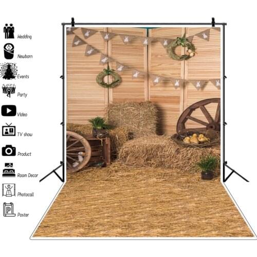 Easter Farm Haystack Backdrop For Photography Duck Nest Bunny Banner Kids Child Shoot Photo Background Photocall Photo Studio