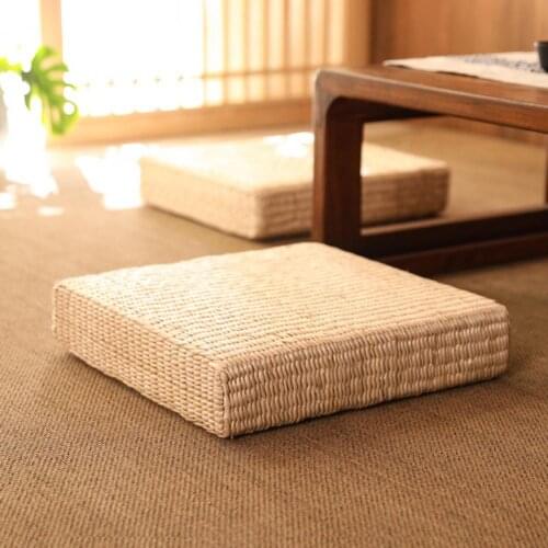 Pastoral wind straw Japanese meditation cushion tatami mat rattan futon sofa cushion home decoration cushion meditation yoga mat