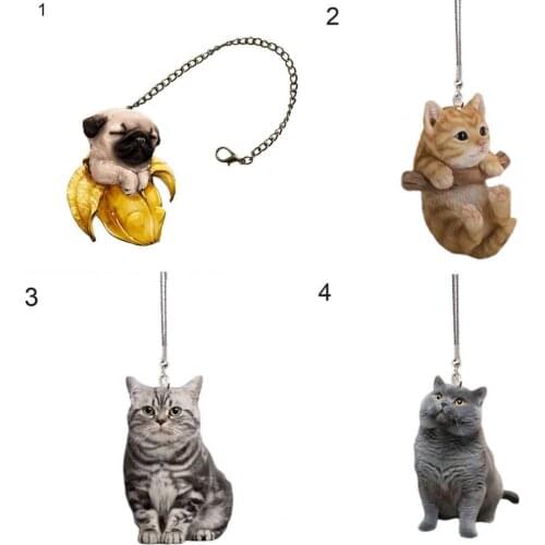Animal Pendant Cute Shape Collectible Acrylic Car Hanging Ornament Car Interior Accessories Decoration Craft Lovely Dog and Cat