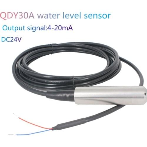 Submersible level sensor 24VDC H2O Oil Tank liquid transmitter 4-20mA output
