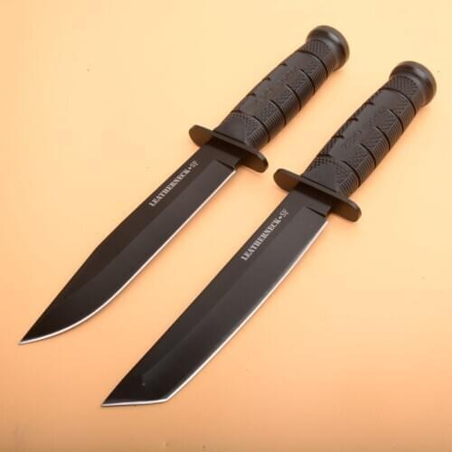 Rose Deer Tactical Survial Self-Defense Straight Knife ABS Handle Fixed Blade Knife for Climbing, Riding, Camping