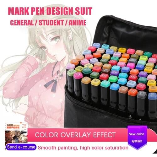 Final of mark double pen final 12/24/30/40/60/80 painted animation design pen for primary school students water color brush pen