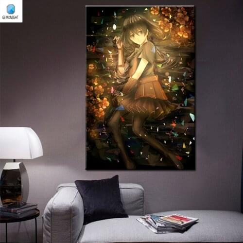 Hand painted oil painting on canvas Akame Tatsumi coloring by numbers Japan Style modular painting for home docor