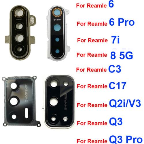 Back Camera Glass Lens Cover For Oppo Realme 6 X2 X50 X7 Pro C3 RMX2020 Rear Camera Lens with Frame Ring Holder Braket Parts