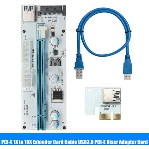 PCI-E 1X To 16X Extender Card Cable USB3.0 PCI-E Riser Adapter Card With LED Indicator For Motherboard With 1X/2X/4X/8X/16X Slot