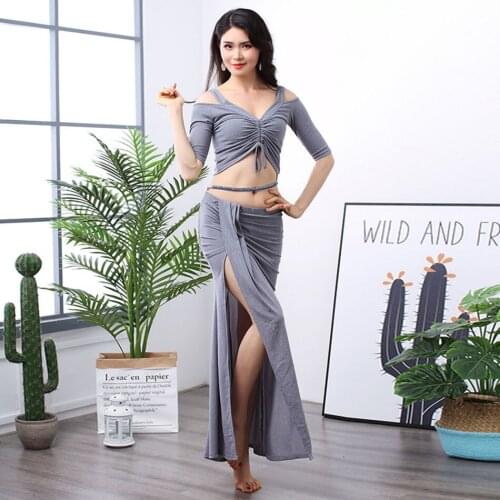 2021 New 1041+3071 High Grade Wrinkle Design Sexy Female Belly Dance Dress Suit Women Tops and Skirt Belly Dance Costume Set