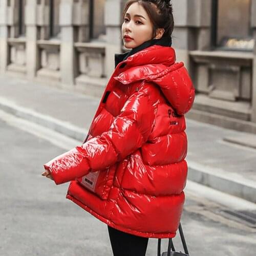 Winter Coat Women Hooded Parkas Puffer Jacket Jackets for Women 2021 Female Red Short Fashion Coats Chaquetas Para Mujer HLY141