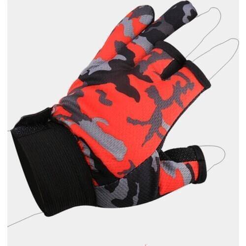 1Pair Fishing Gloves Men Women Outdoor Fishing Breathable Anti-slip Adjustable 3 Cut Finger Sports Fish Equipment Angling Gloves