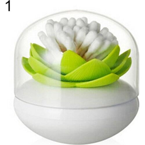 1 Pc Lotus Home Decor Toothpick Cotton Bud Swab Holder Storage Box 4 Colors
