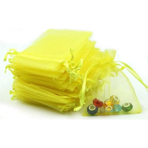 11x16cm Organza Sheer Gauze Element Jewellery Pouch Drawstring Gift Colored Pouch Solid Color Gift Packaging Bags 100pcs 8zSH315